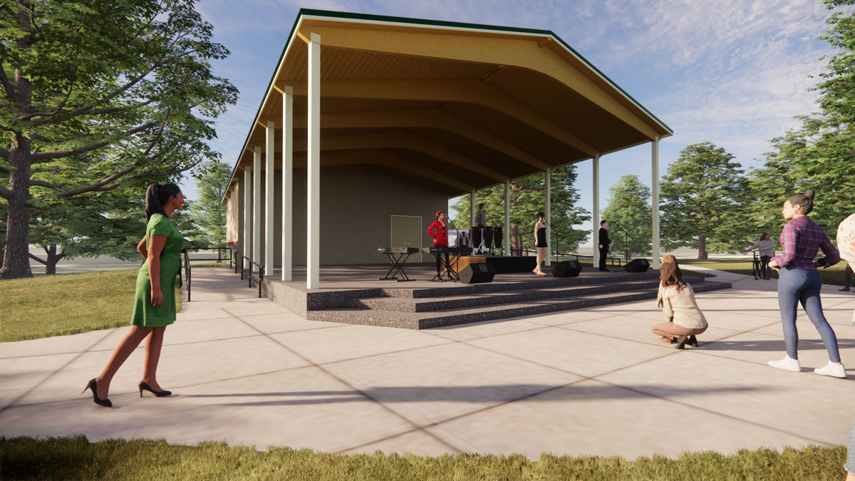 Architectural Rendering - Mineral Springs Park Performing Arts Venue
